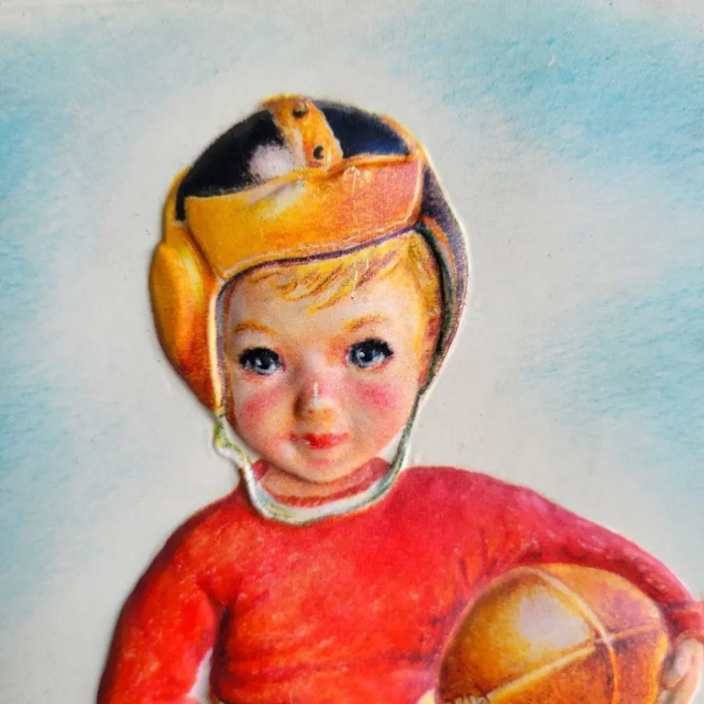 Pair of 1950's Metalcraft Framed 3D Baseball & Football Prints ⚾ 🏈 - Picture 4 of 14